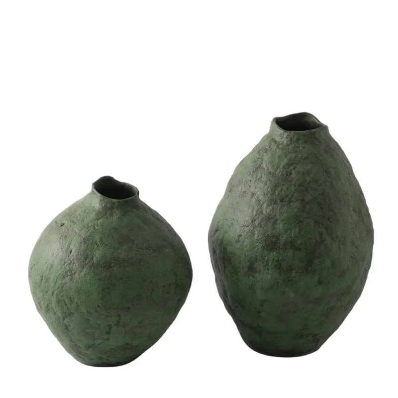 

Vase blue glaze desktop entrance TV cabinet Japanese soft decoration flower arrangement retro decoration ornament