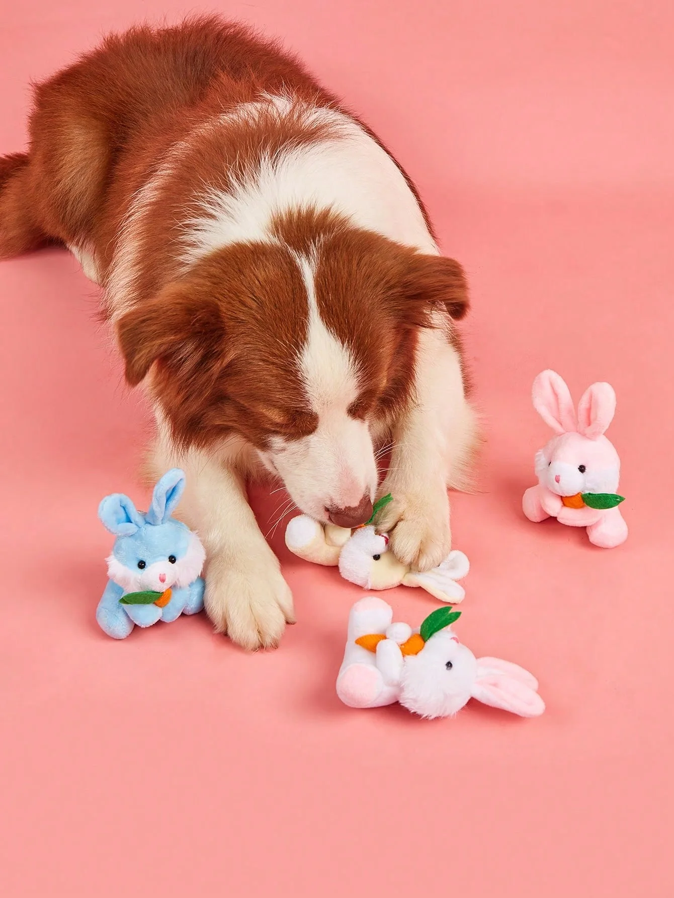 1/2 Piece Easter Radish Rabbit Shaped Dog Plush Toy, Used for Easter Decoration, to Relieve Boredom Toy, Soft and Safe, Suitable
