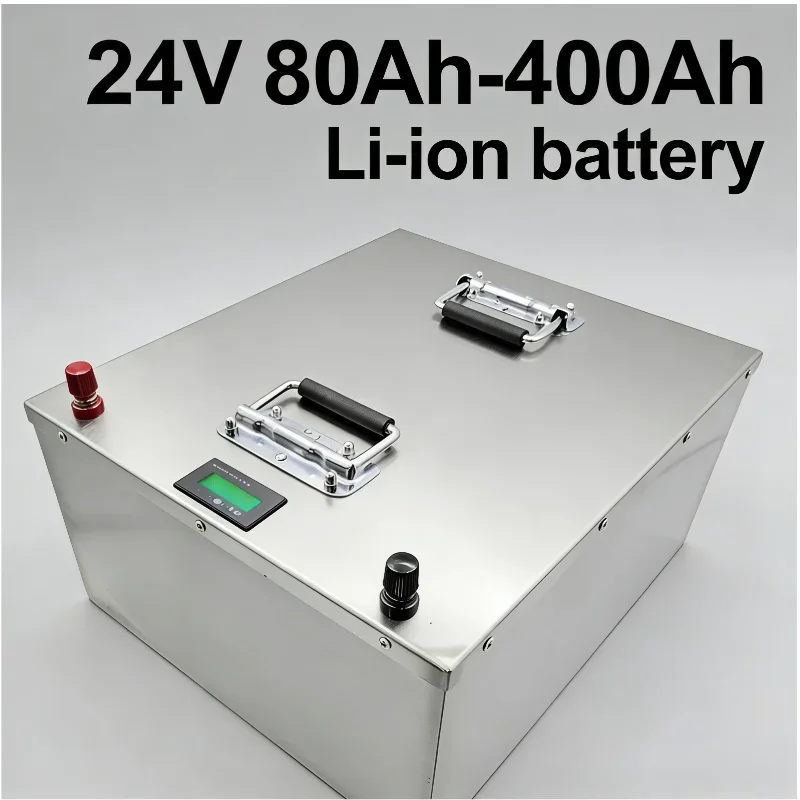 

High Capacity 24V 80Ah-400Ah Li-ion Rechargeable Battery Pack with Charger for Solar RV UPS Inverter Off-Grid Home Energy Storag