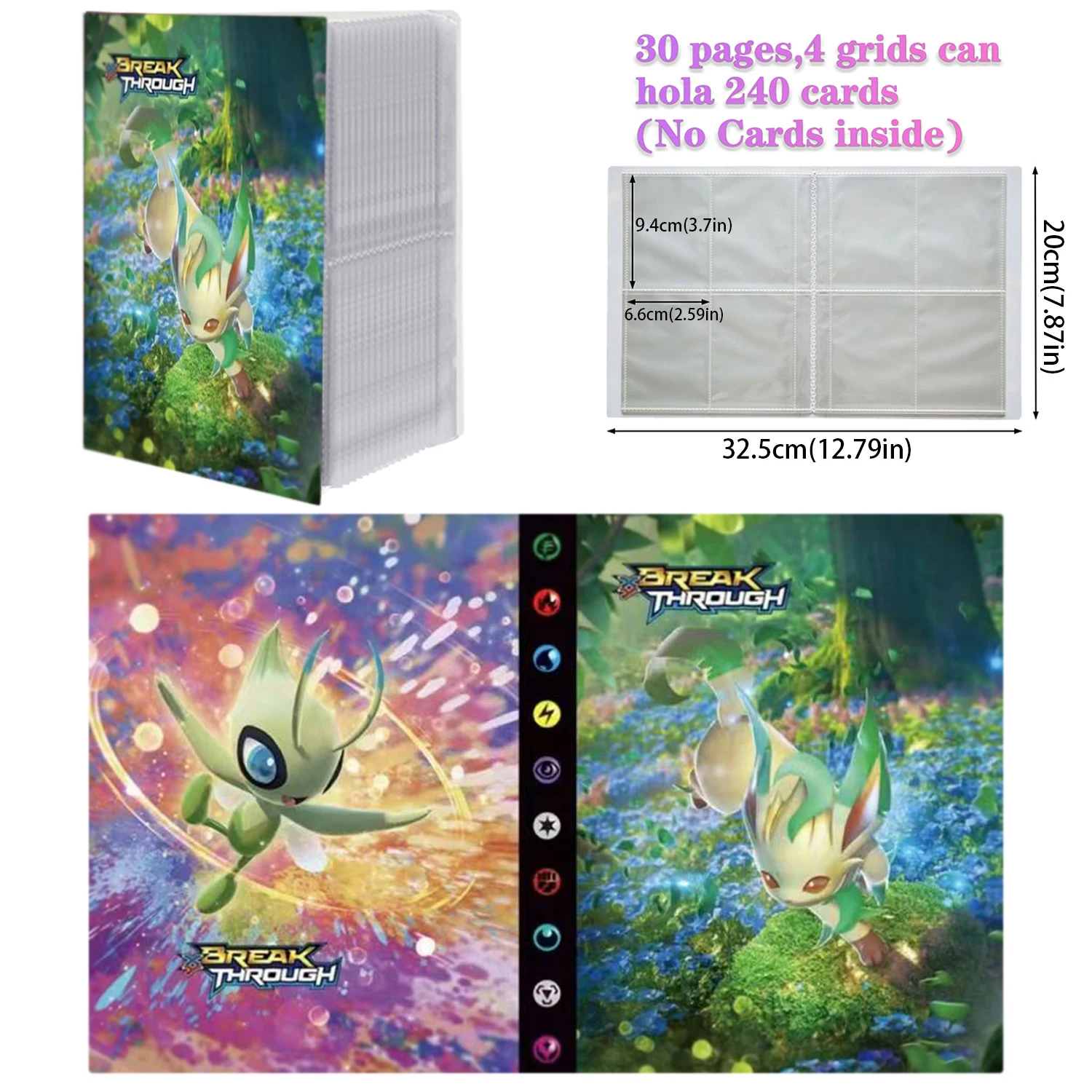 2024 for Pokemones Squirtle Holder Binder Collections Holder Anime 240PCS Card Book Protector Notebook Album