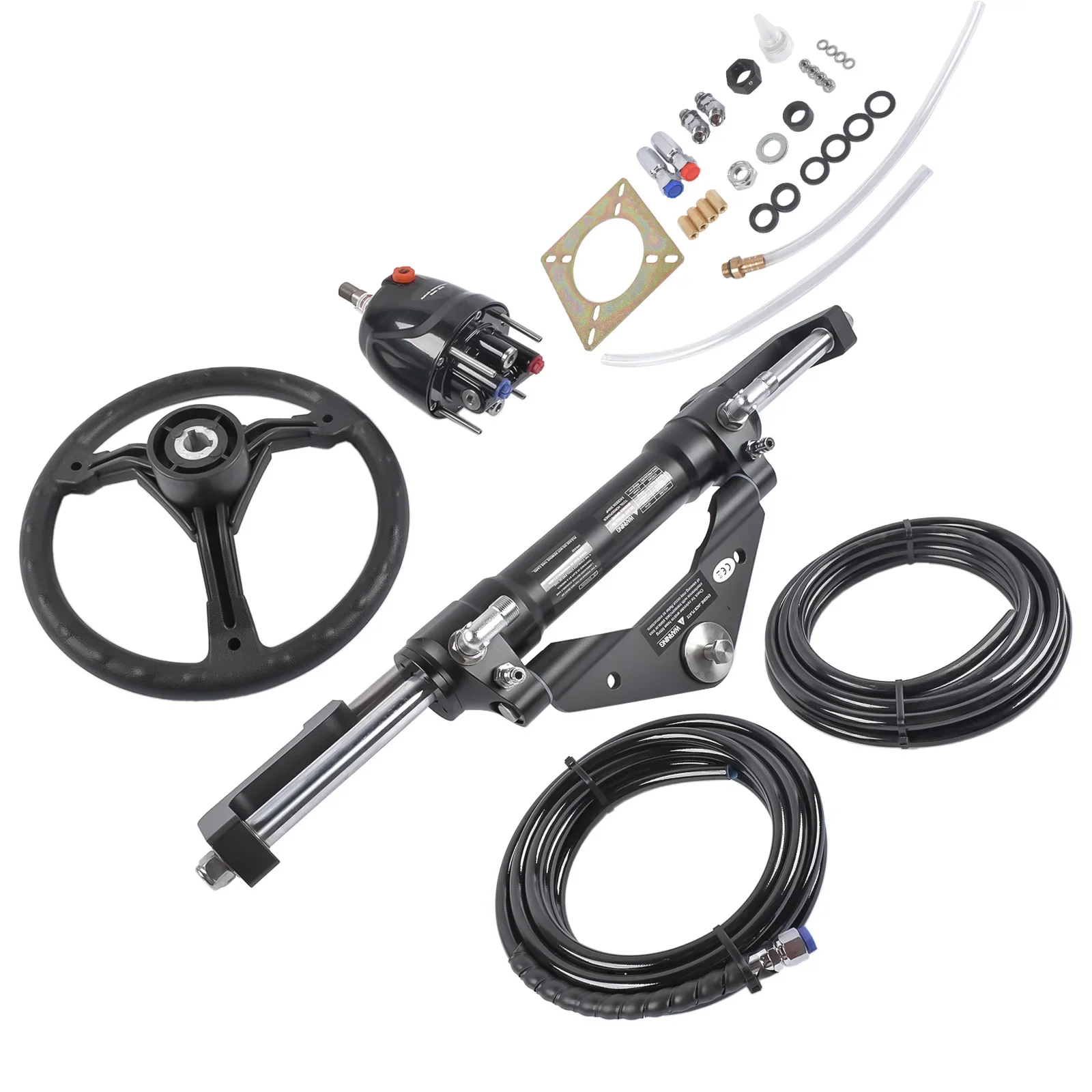 AP03 16FT 6.9 Mpa/1000psi Hydraulic Outboard Boat Steering Kit HO5116 with 16FT Hoses 300HP