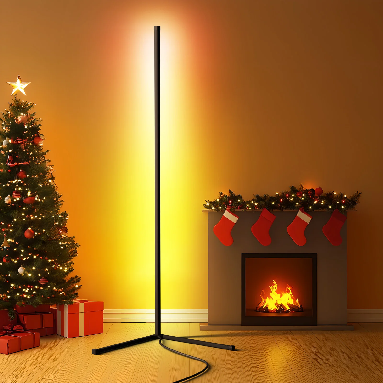 

1.42m High RGB LED Corner Lamp - 1/2 Pack! APP & Remote Control, Music Sync. Ideal for Game Room & Bedroom Holiday Decor