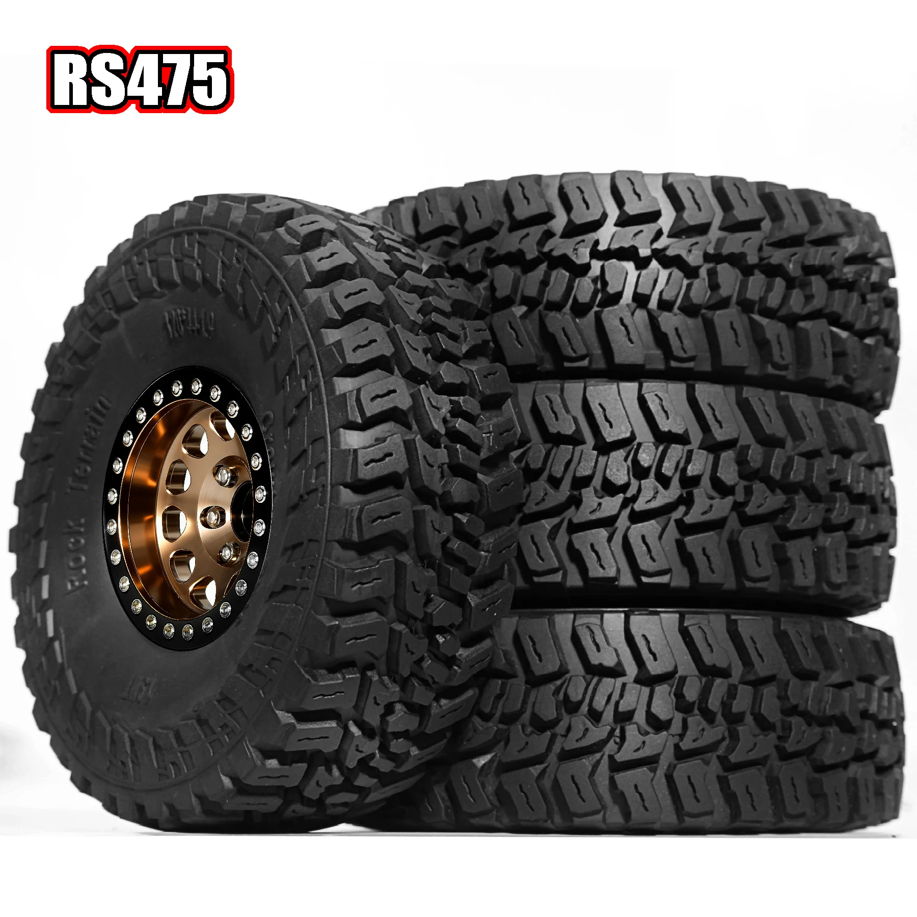 

4pcs RED SPIDER 120mm1.9" Deep Dish Beadlock Wheel Rim and Tire Set ' for 1/10 RC Crawler Car TRX4 TRX6 SCX10 90046 CC01 D110