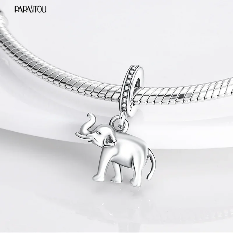 HOT 925 Sterling Silver Love Teacup Baby Elephant Charms Beads For Original pandora Wome Bracelet&Bangle Making Women Jewelry