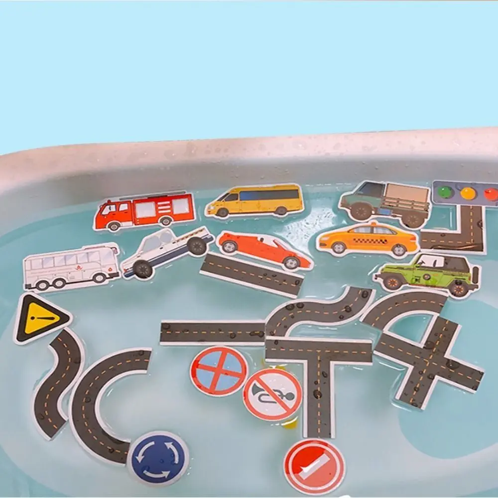 Road Rail Puzzle Floating Toy Traffic Vehicle Shower Toys Urban Transportation Puzzle Baby Bathtub Water Toy Foam Eva Puzzle