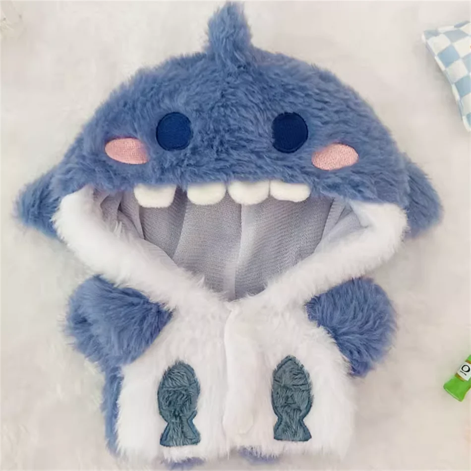 Cotton Doll 20cm Non-Attribute Baby Clothes, Shark Suit, Sweet and Cool Cartoon Sweatshirt Clothes Doll Dress-Up