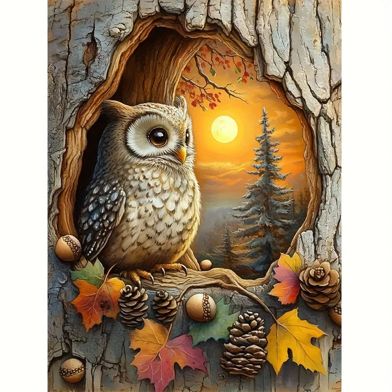 

Tree Hole Owl Animals 500/1000/1200/2000 PCS Jigsaw Puzzles Family Activity Games for Gameroom Bedroom Gift Home Decor