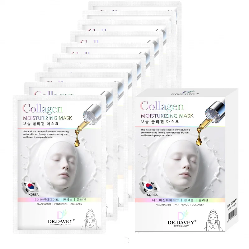 

DR.DAVEY Collagen Moisturizing Facial Mask Facial Care Moisturizing and Tender Skin Easy to Absorb Portable 10 Tablets/Box