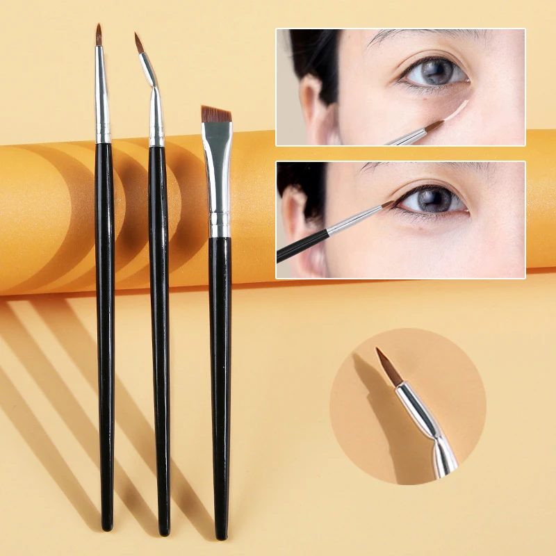 Eyeliner professionnel pour les yeux, pinceaux à lame inclinée douce, contour plat fin, eye-liner à sourcils, outils de maquillage pour les yeux des femmes