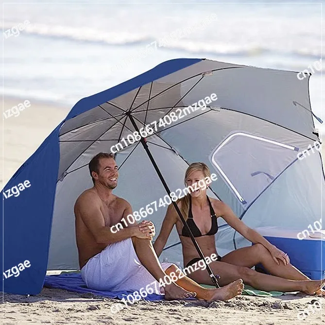2.4 Meters with Window Breathable Windproof Outdoor Portable Beach Fishing Dual-purpose Tent Umbrella Beach Umbrella 2