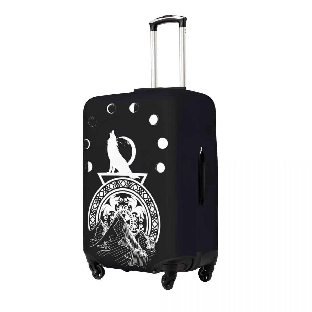 Wolf Moon Print Luggage Protective Dust Covers Elastic Waterproof 18-32inch Suitcase Cover Travel Accessories