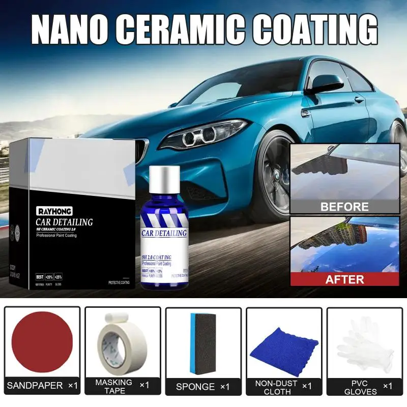 

1~10PCS Car Ceramic Coating 12H Liquid Glass Nano Super Hydrophobic Car Plating Anti-Scratch Graphene Plating Solution Set