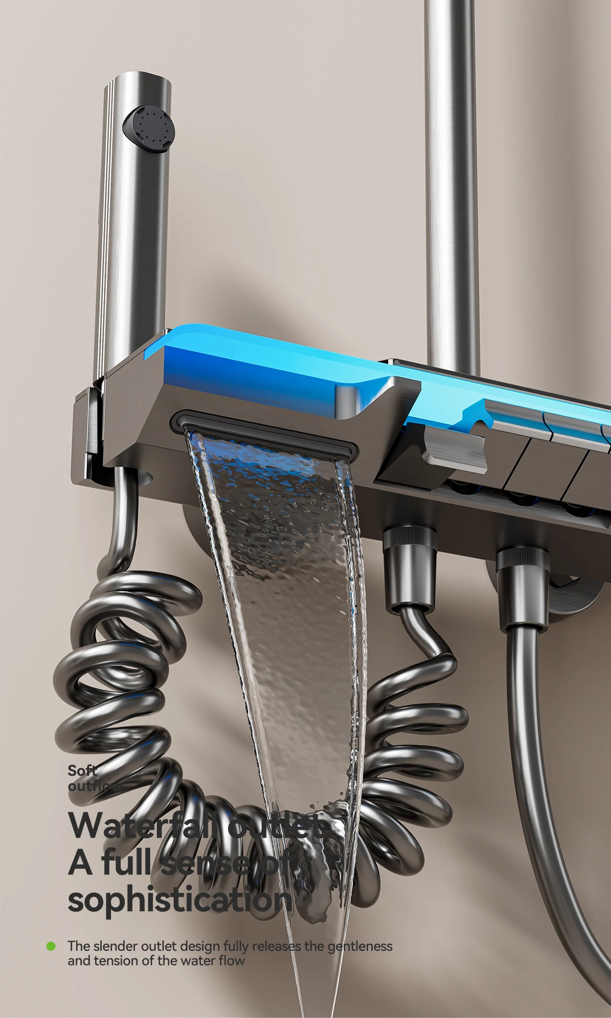 Namestí aluminium digitální displej atmosféra lehký sprcha sprcha sada, 4-speed turbocharged koupelna sprcha
