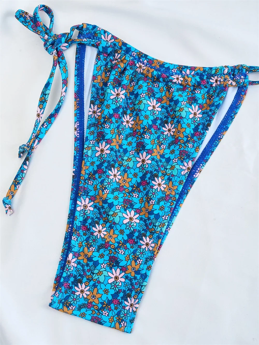 Bikini Floral con cordón triangular, traje De baño sin espalda para vacaciones, traje De baño para mujer, traje De baño separado para playa, traje De baño para mujer