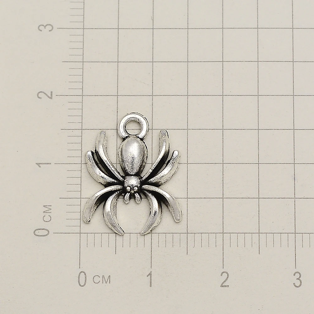 20pcs/lot--17x14mm Vintage Halloween Spider Charms Gothic Pendants For DIY Jewelry Making Findings Supplies Accessories Crafts