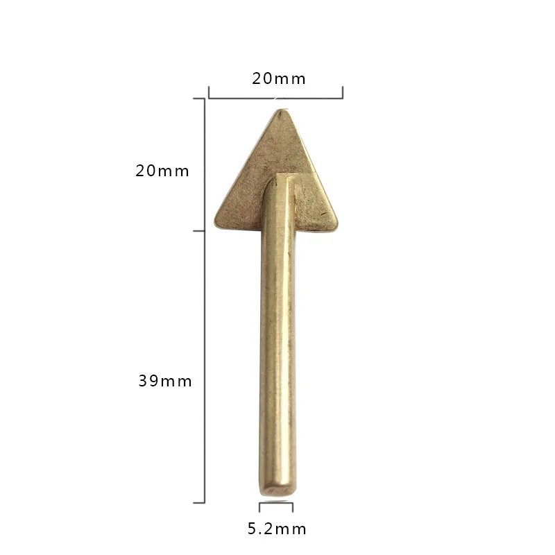 Cabezal de alisado de cobre Triangular para reparación de plástico, cabezal de pistola para soldar de cuero para Kit de soldadura de plástico de 60 vatios, 16mm/20mm, 2 uds.