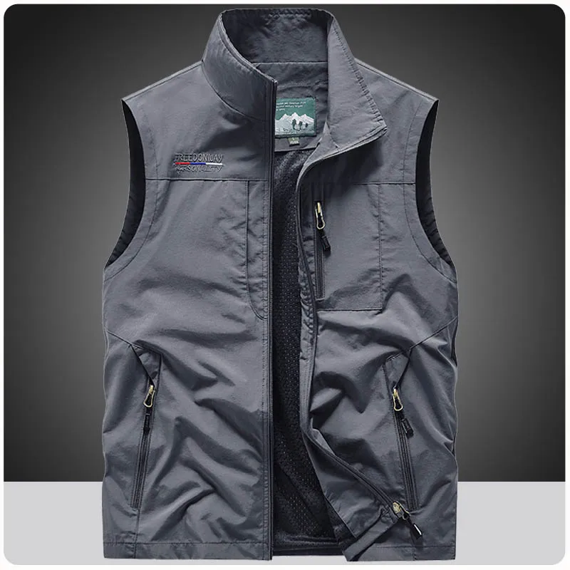 Veste de camping en fibre multi-poches pour hommes, veste de travail, gilet de chasse, vêtements de pêche, vêtements pour hommes, été