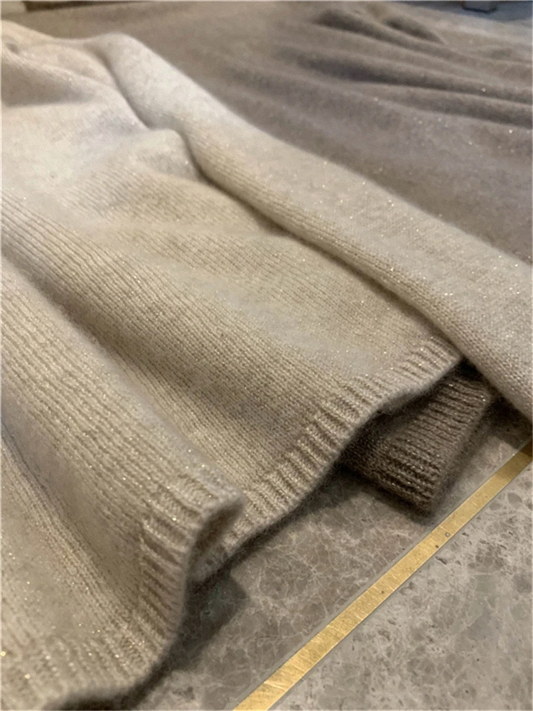 Suéter de cachemira para mujer, camisa de bajo de punto con cuello alto de cachemira pura 100% en suéter de otoño e invierno.