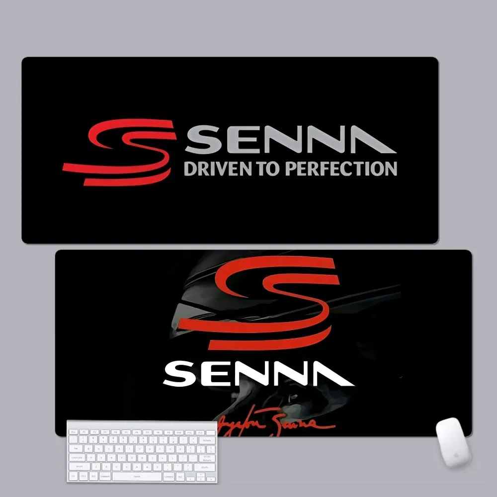 Ayrton Senna Logo Extra Large Gaming Laptop Computer Desk Mat Mouse Pad Mouse Mat Notbook Mousepad Gamer