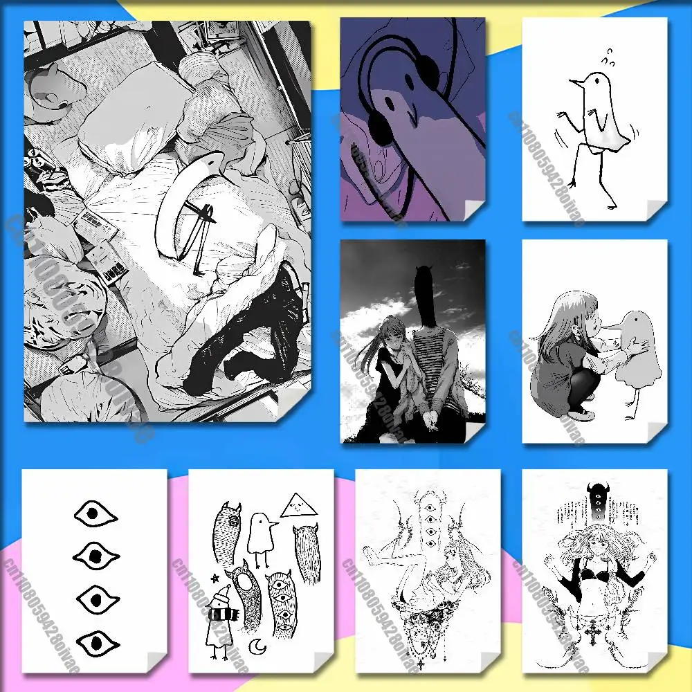 Goodnight Oyasumi Punpun Poster Sticker For Bars 40x60cm Self-adhesive Ornament Collectibles Playbill Cover