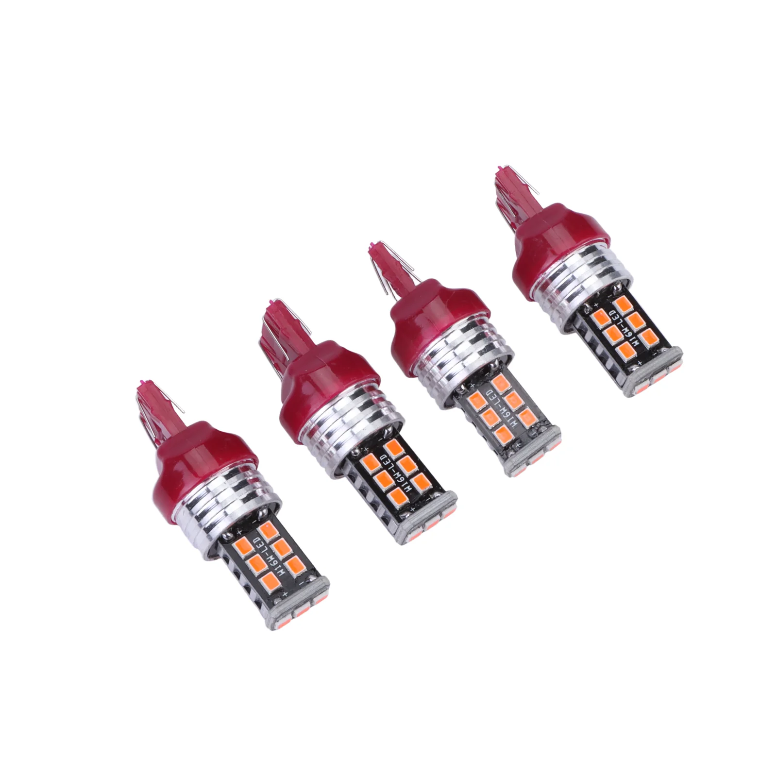4pcs 7443 7440 LED Red Strobe Flash Blinking Brake Stop Tail Parking Light Bulbs