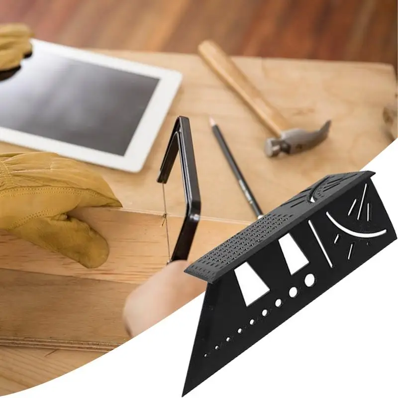 plastic 3d Miter Angle Measuring Tool Accurate Angle Ruler Carpenter Line Square Measuring Ruler 45/90 Degree Line Ruler Gauge