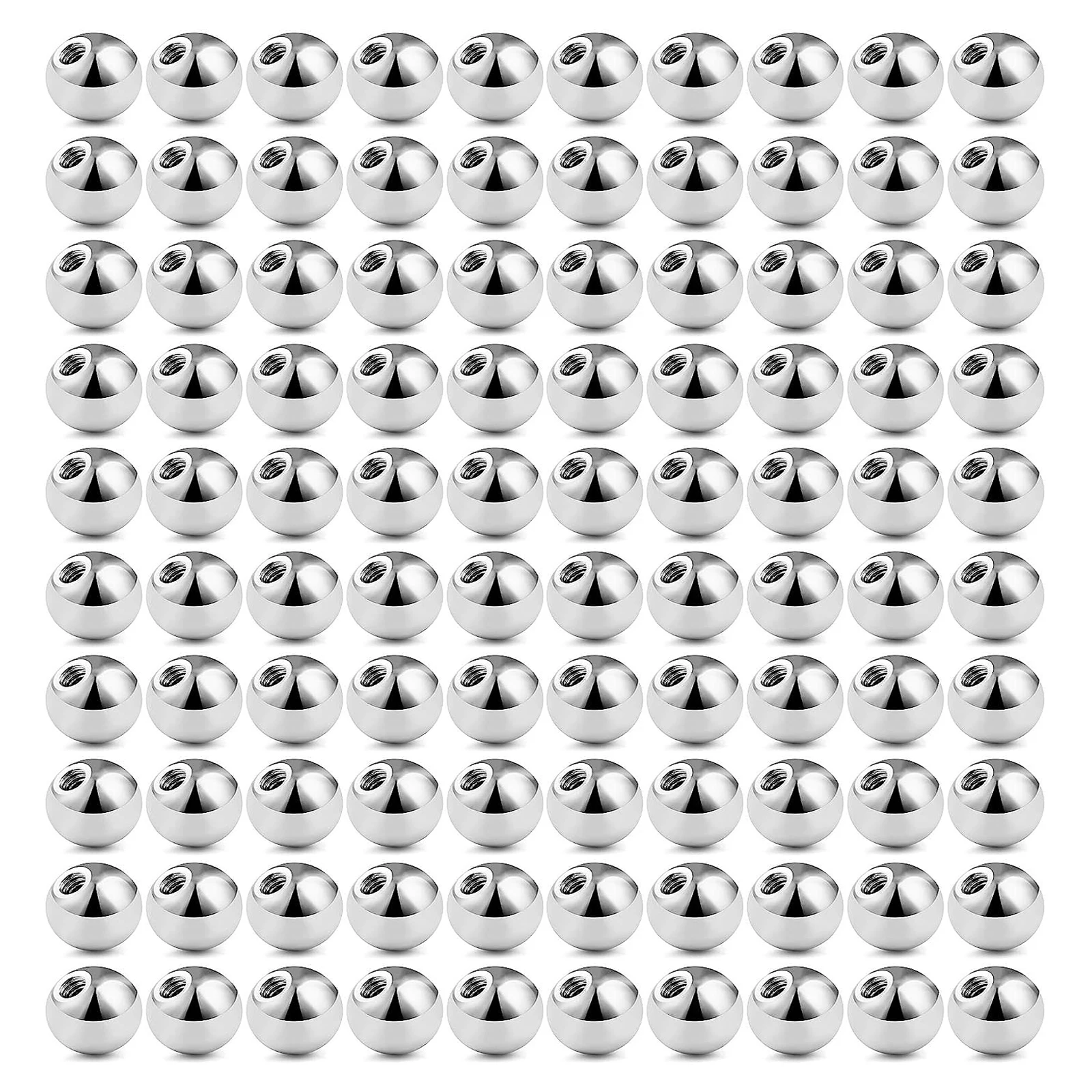 100 Pcs/bag 3mm 4mm Replacement BALLS Threaded Surgical Steel Industrial Barbell Tongue Belly Body Piercing Parts