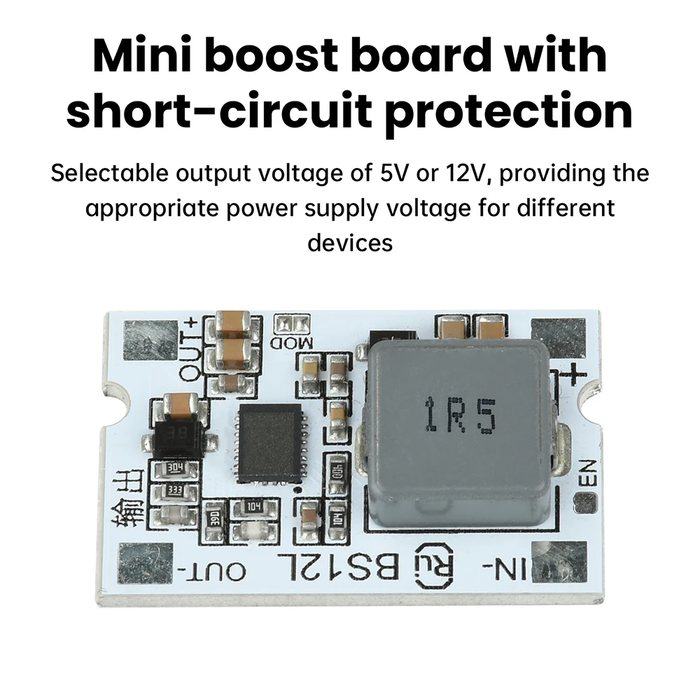 DC Boost Module 2.7~11V to 5V/12V Regulated Board TVS Protection Short-Circuit Over-Temperature Protection Boost Power Module