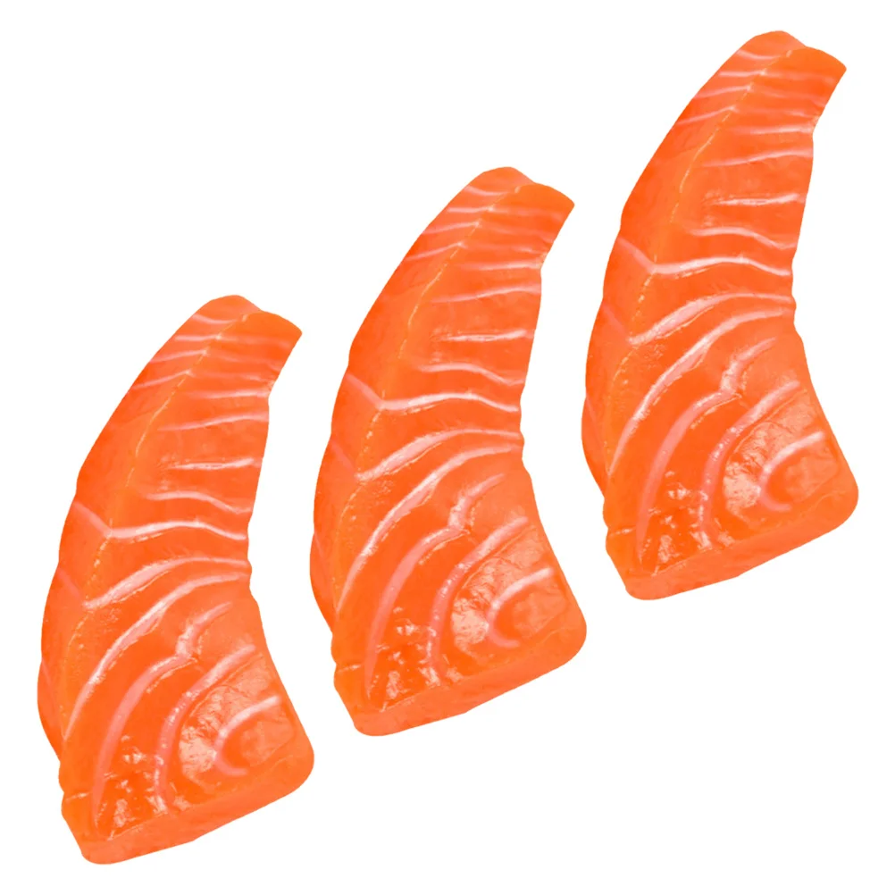 

3Pcs Safe and Secure Long-Term Decorative Salmon Slices for Various Occasions Salmon Slices Model Fake Food Restaurant Fake Food