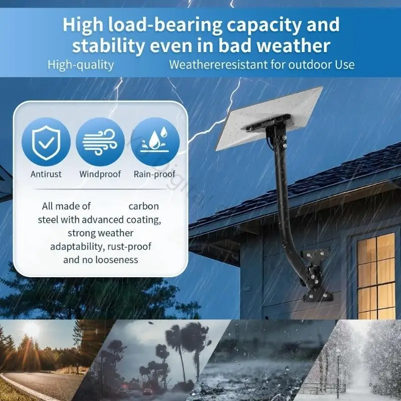 96BA Outdoor-Stützhalterung, verstellbare Wand- und Traufhalterung mit gebogenem Metallarm und Hardware für Mini-Positionierung – Detail 10