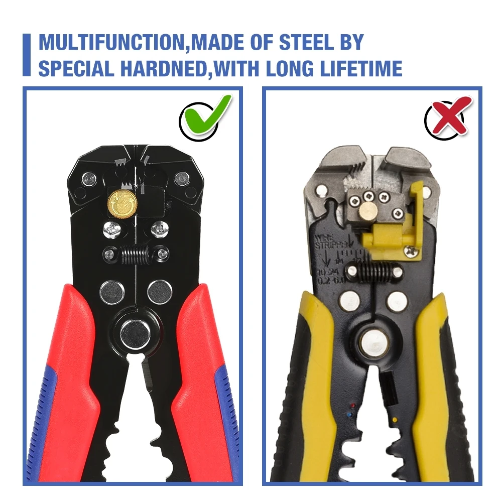 Professional Electrician Wire Tool Automatic Cable Wire Stripper Cutter Crimper Multifunctional Stripping Plier Tools