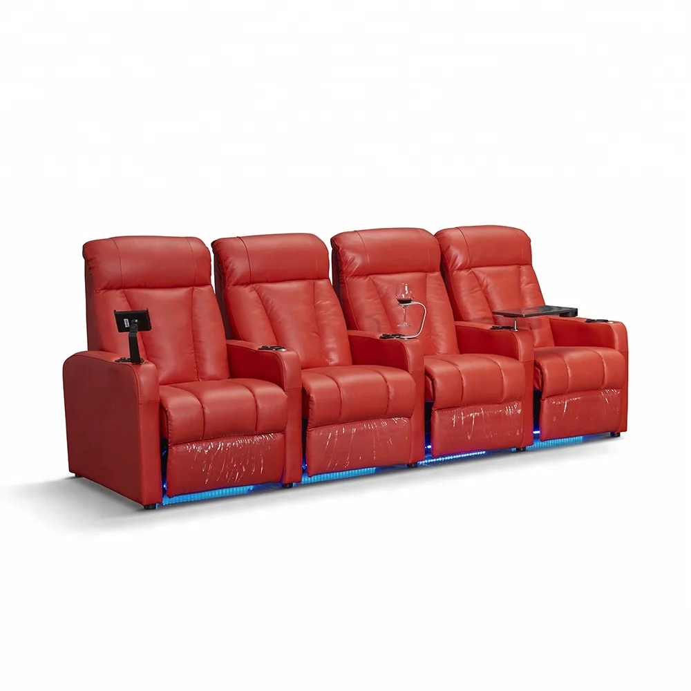 Modern sofa theatre massaging recliner cinema chair recline with table VIP room