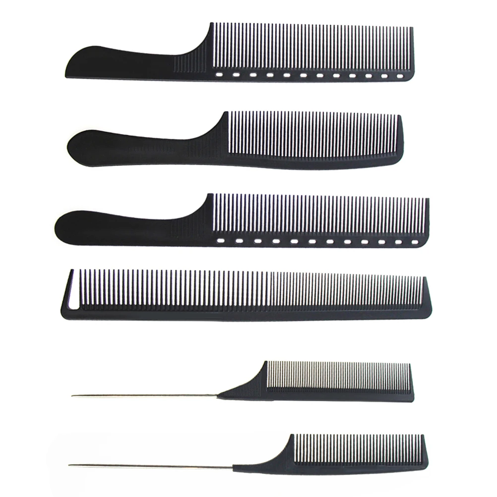 

6pcs Haircut Comb Set Anti ABS Material Durable Lightweight Hair Shearing Tools Professional Barber Supplies