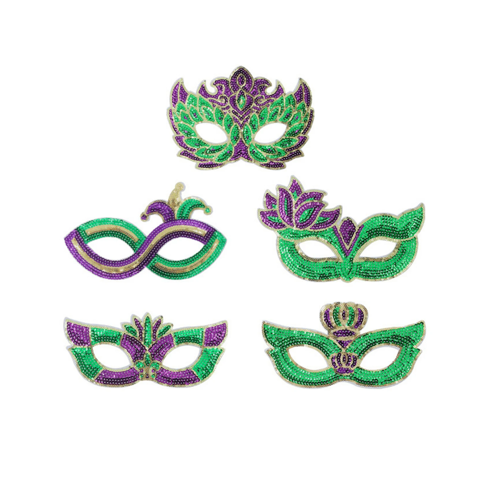 Nowa Trójkolorowa Maska z Cekinami na Pół Twarzy na Maskarady i Karnawały, Maska na Pół Twarzy na Imprezę Kostiumową, Maska na Bal Maskowy