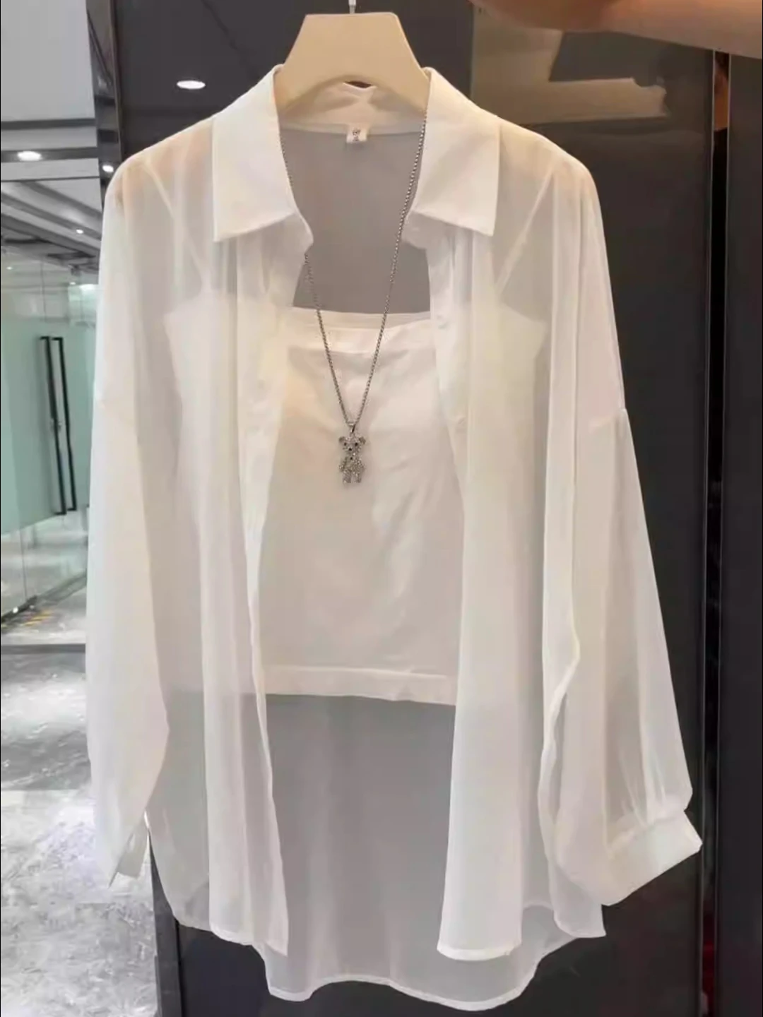 Faionable All-Match Pearl Sand Ice Silk Long Sve Protezione solare irt Inverno Nuove donne Capispalla Allentato Top irt