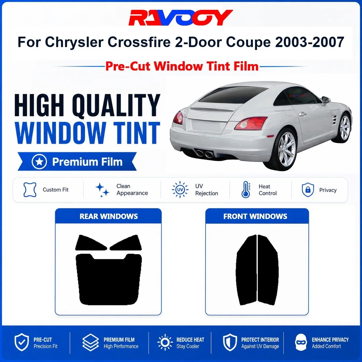 premium-pre-cut-window-tint-for-chrysler-crossfire-2-door-coupe-2003-2007-front-rear-windows-uv-heat-rejection-privacy-film