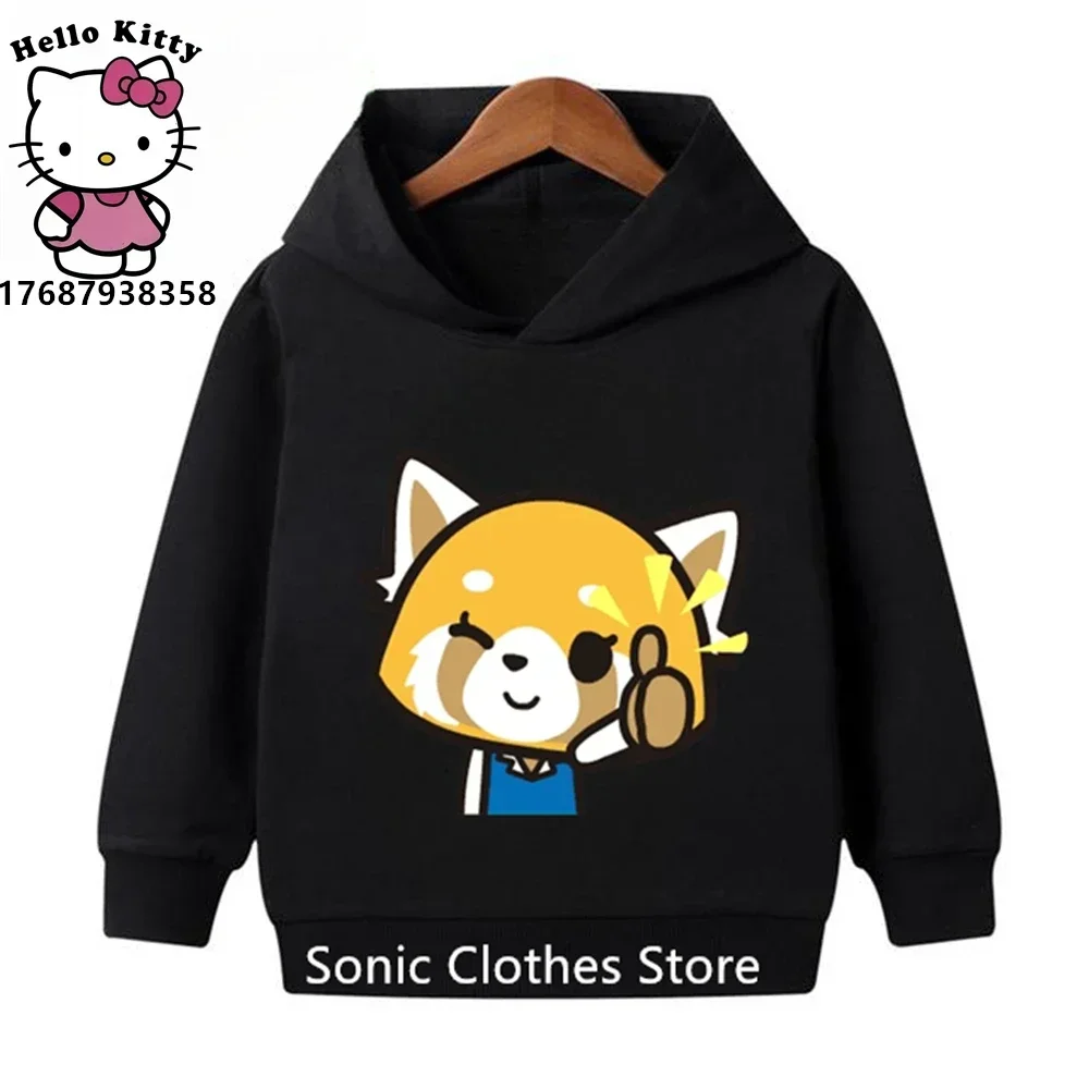 Fashion Children Aggretsuko Hoodie Kids Sweatshirt Baby Boys Girls Cartoon Pullovers Kids Autumn Clothes Sanrio Hoodies