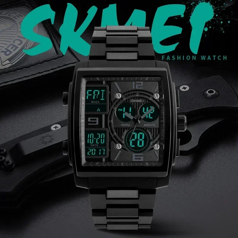 

SKMEI 1274 Watwrproof EL Light Digital Wristwatches Relogio Masculino Men Fashion Watches Count Down Chronograph Alarm Sport Wat