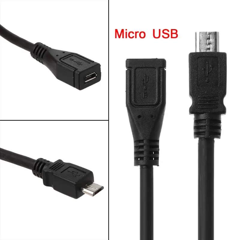 Micro usb fêmea para macho extensão sincronização dados para android telefone móvel tablet f19e