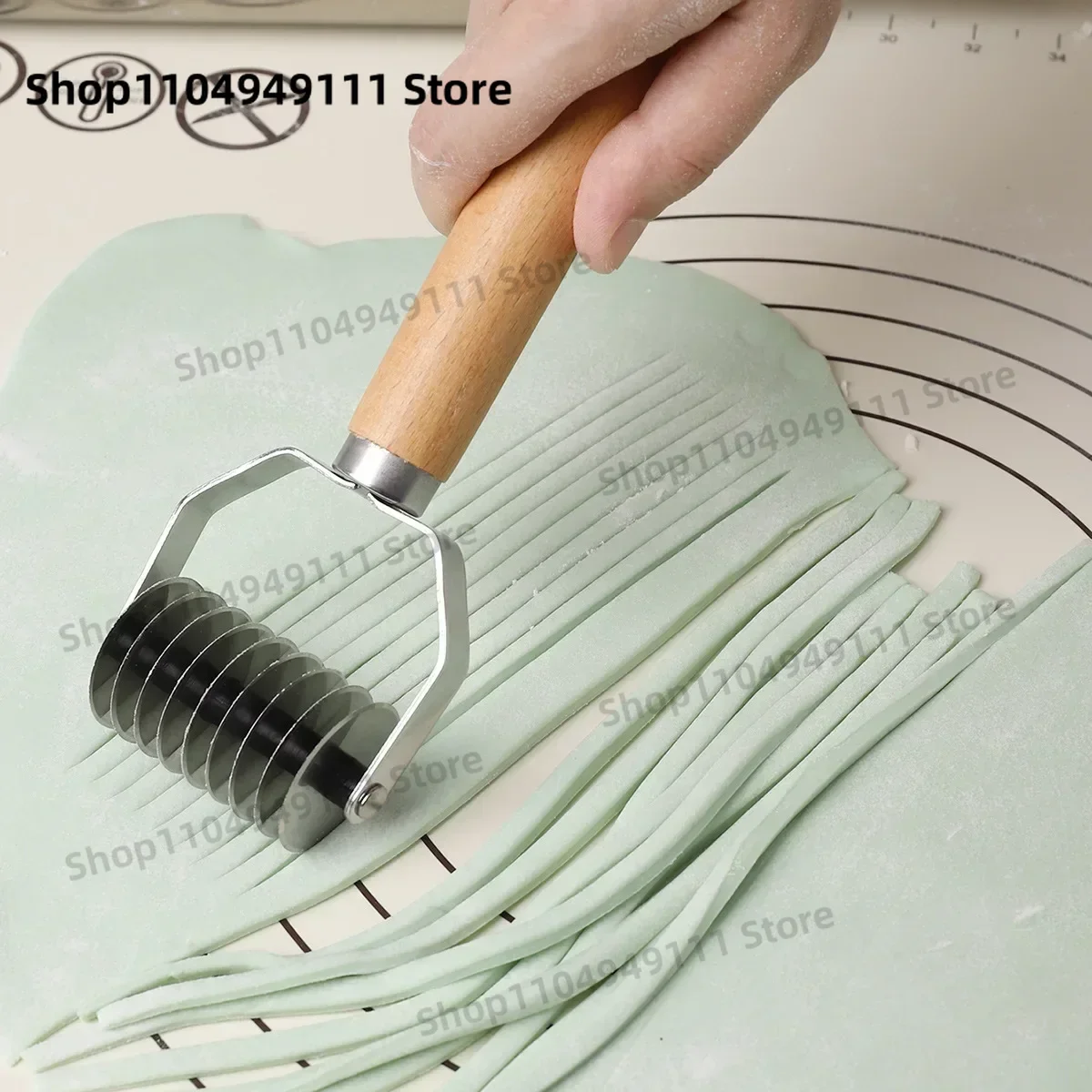 

Manual wooden handle stainless steel slicer, noodle slicer, noodle slicing knife, noodle press machine, roller artifact