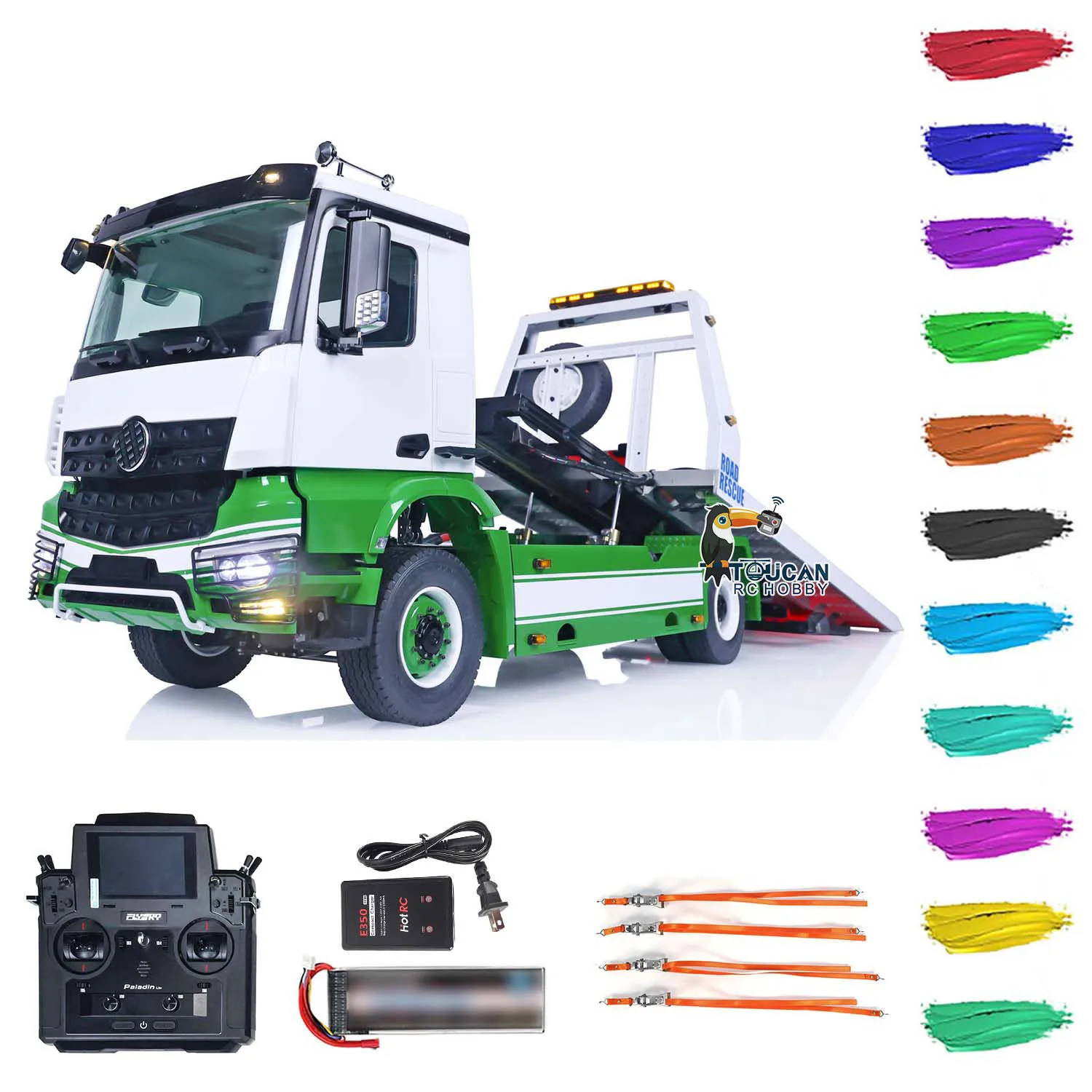 

В наличии 1/14 JDModel 196 RC гидравлический бортовой буксировочный грузовик 4X4 восстановление автомобиля эвакуатор автомобиль готовый к использованию автомобиль