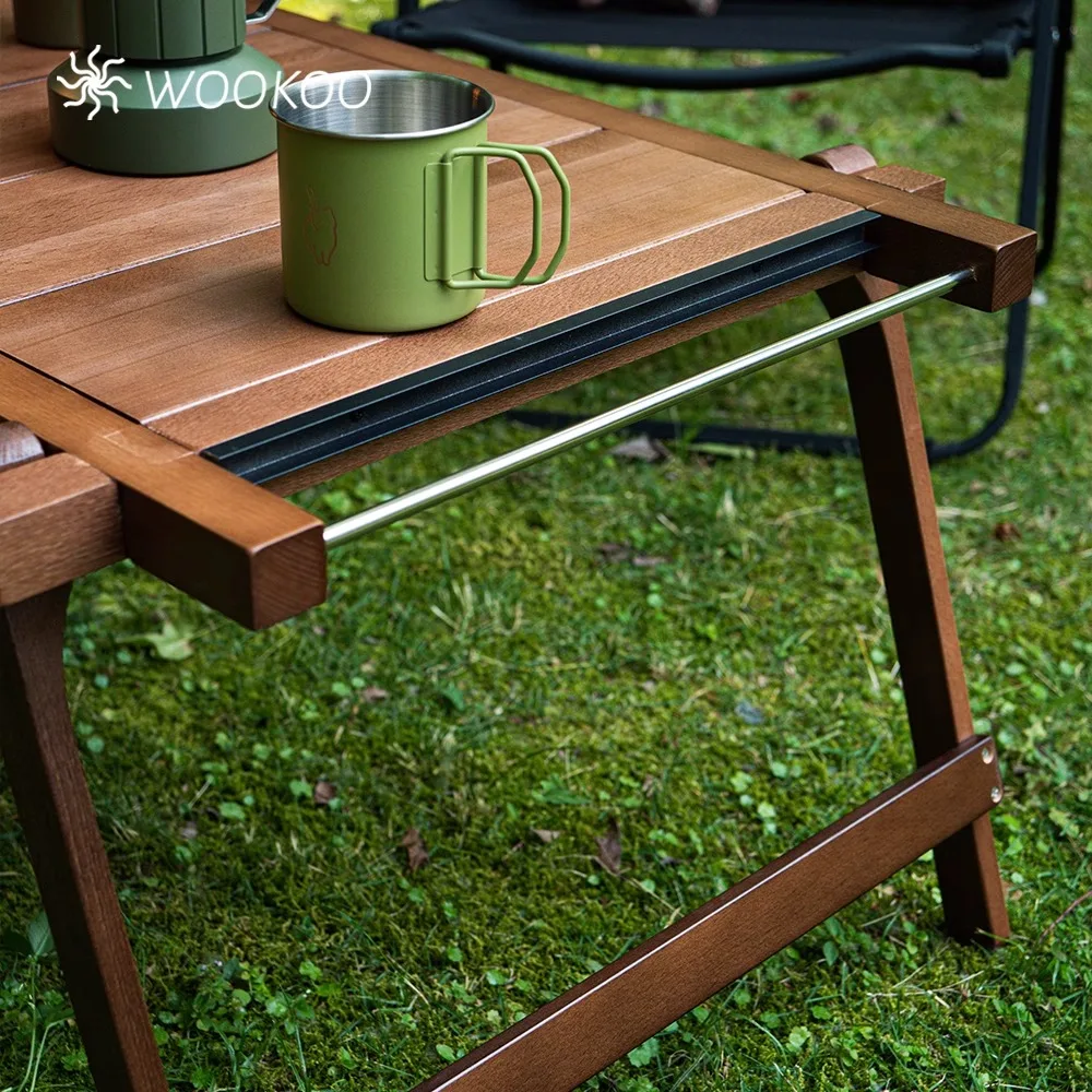 WOOKOO-Female Table Expansion and Extension Camping Folding Table, Beech Folding Table, Outdoor Unit 2 IGT Misty Sky