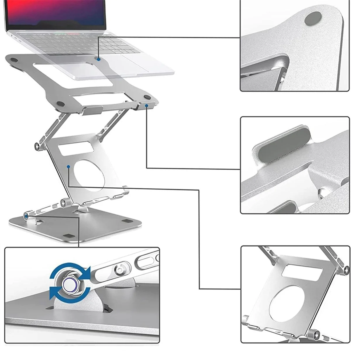 

PBD-nAluminum Alloy Cooling Laptop Stand Foldable Double-Layer Laptop Stand for IPad Macbook Huawei Computer