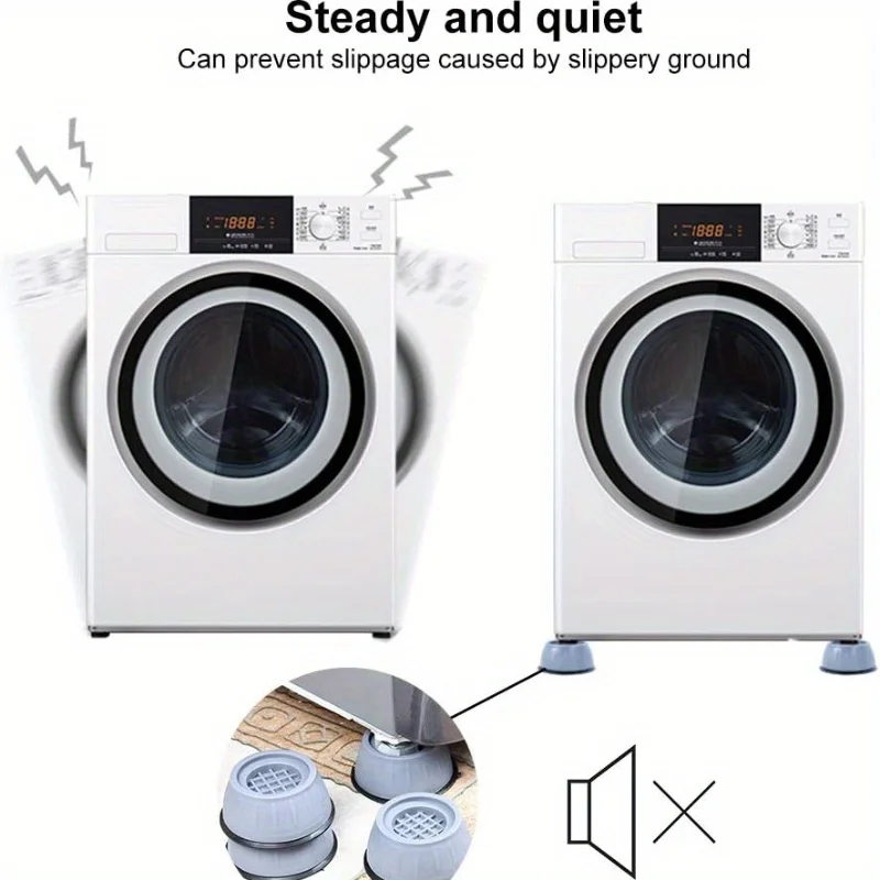 8 قطع/4 قطع من وسادات مضادة للاهتزاز للغسالة، رافعات قاعدة، أقدام ثلاجة مقاومة للرطوبة، أغطية ممتصة للصدمات