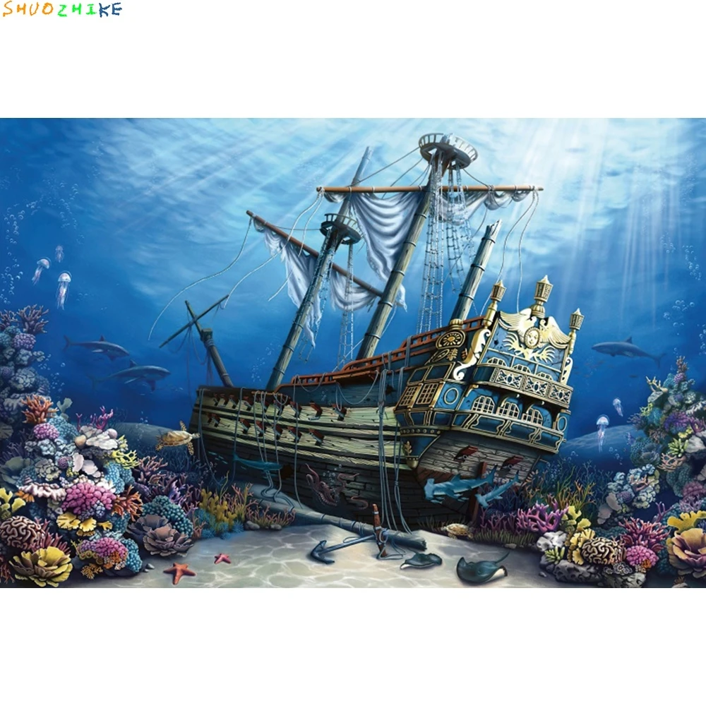 

Pirates Island Backdrop Ship Cruises Caribbean Sea Ocean Rock Photo Portrait Party Photography Backgrounds Decor Photo Studio