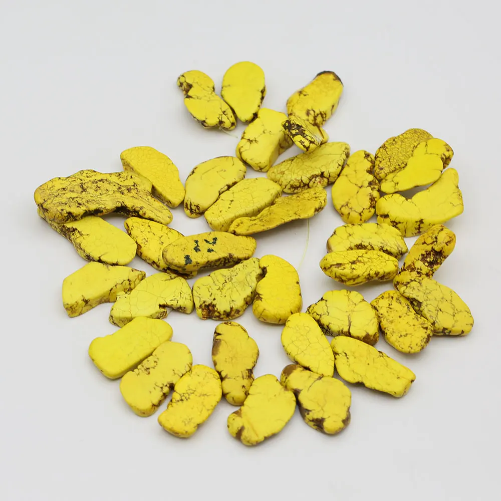 APDGG Top-drilled Yellow Turquoise Gems Stone Loose Beads 15'' Strands Jewelry Making DIY