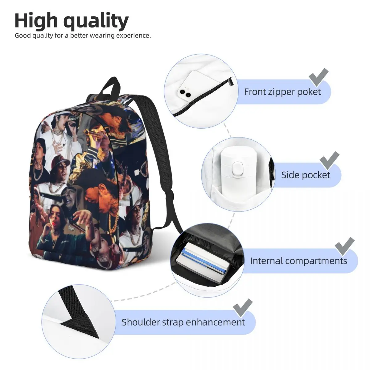 Natanael Cano Nata Montana Natakong Teenage Backpack Gift High School Work Daypack for Men Women College Canvas Bags