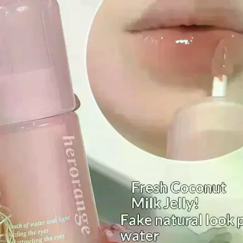HERORANGE Mirror Water Lip Gloss Crystal Jelly Lipstick Hydrating Plumping Moisturizing Colored Lip Tint Lips Care Makeup Beauty
