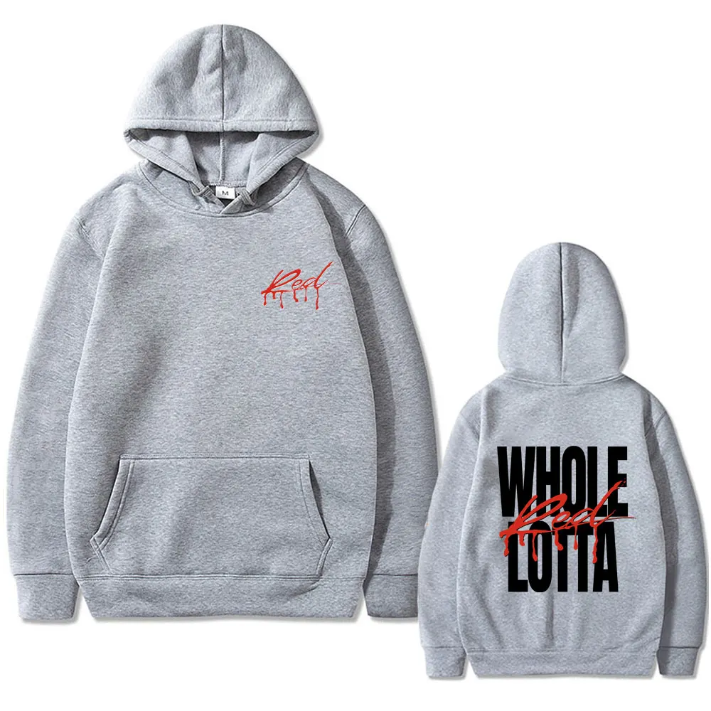 Hip Hop Rapper เวลาทั้ง Lotta สีแดงกราฟิก Hoodie ผู้ชายผู้หญิงแฟชั่นขนาดใหญ่ Pullover Hoodies ชาย Vintage Sweatshirt