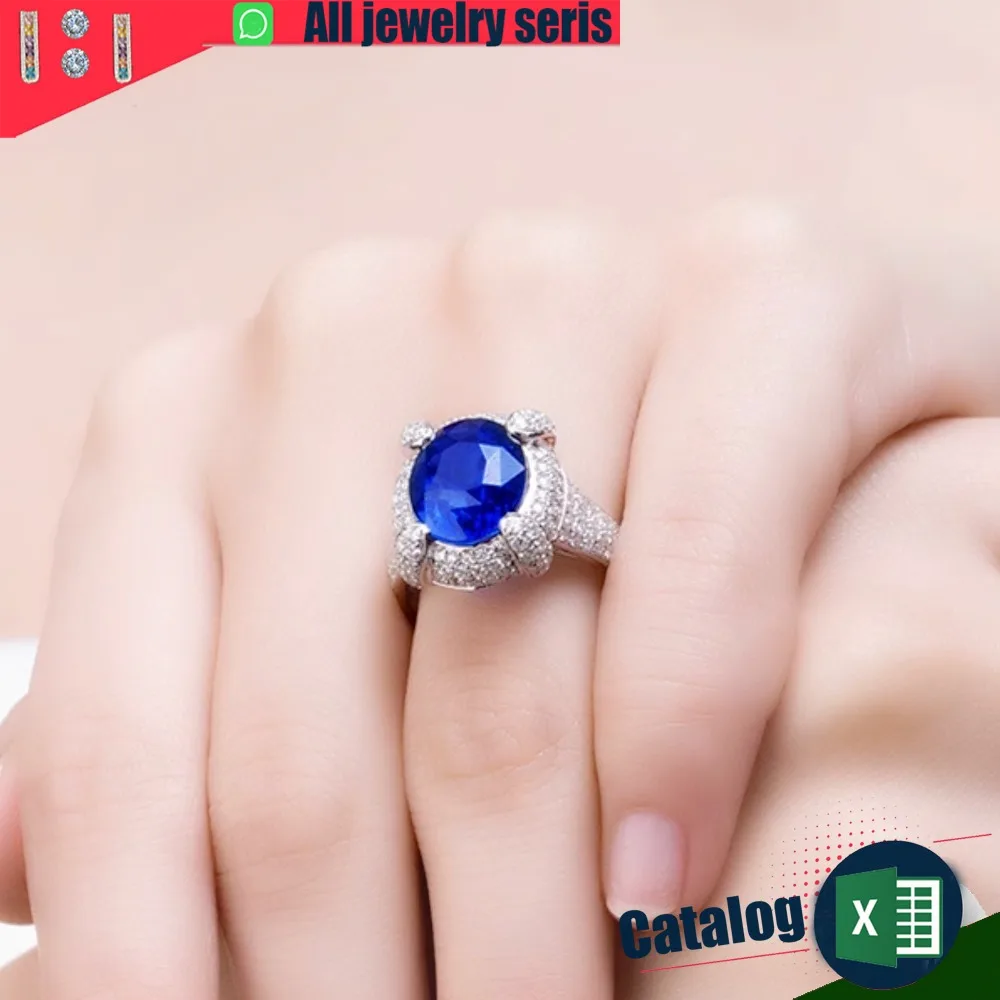 خاتم أزياء من الحجر الأزرق ذو مزاج متعدد الاستخدامات للنساء